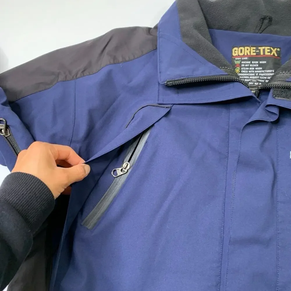 The North Face Jacket Men Medium Navy Black Summit Series GoreTex XCR Waterproof